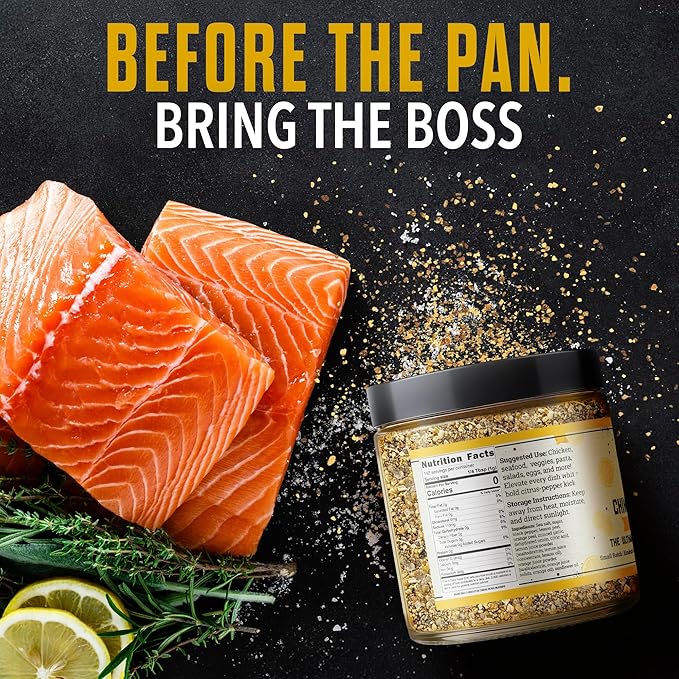 Lemon Pepper Seasoning by Chimi Boss Blends, 5oz ??Bold Zesty Citrus & Cracked Pepper Spice Blend, ??Gourmet All-Natural Rub for Chicken, Fish, Veggies, Grilling, Air Fryer & Everyday Cooking