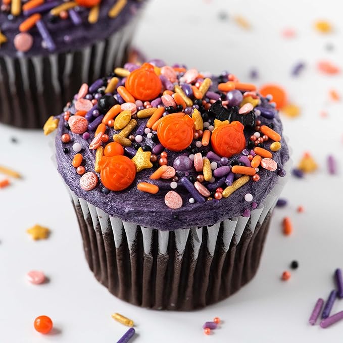 Sweets Indeed Toil & Trouble Halloween Sprinklefetti Mix ??4 oz Jar | Sprinkles with Pumpkins, Bats, Jimmies, Nonpareils, Sugar Pearls & Quins | Spooky Cookie & Cupcake Decorations