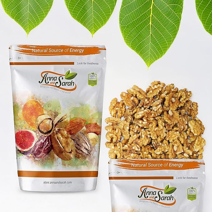 Anna and Sarah California Raw Walnuts-Halves & Pieces 48 Oz -100% Natural, No Preservatives, Non-GMO, Kosher, Vegan, No Salt, Shelled Walnuts in Resealable Bag, 3 Lbs