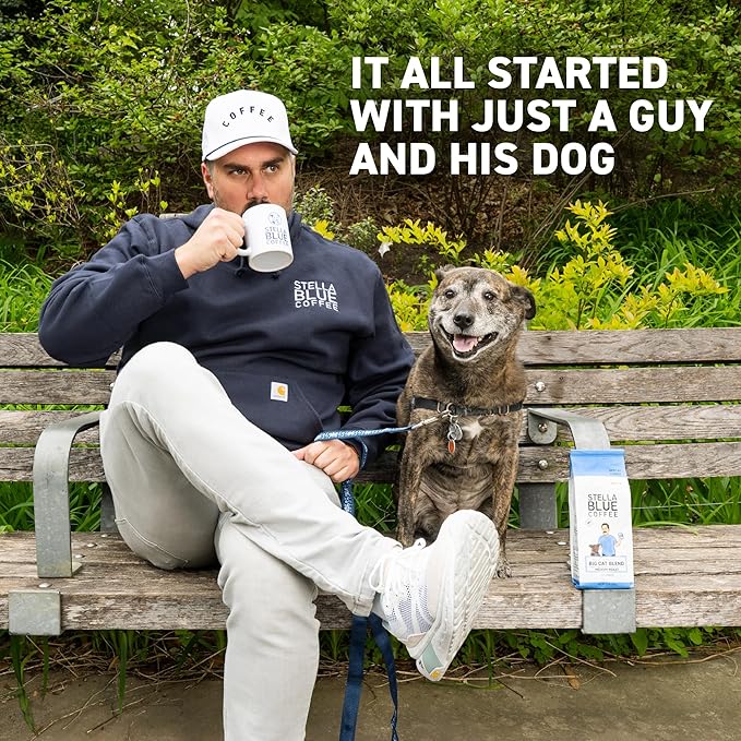 Stella Blue Ground Coffee, Big Cat Blend, Medium Roast, Caramel, Hazelnut and Fruity Notes, 100% Arabica, Ethically Sourced from Central and South America, 12 oz bag