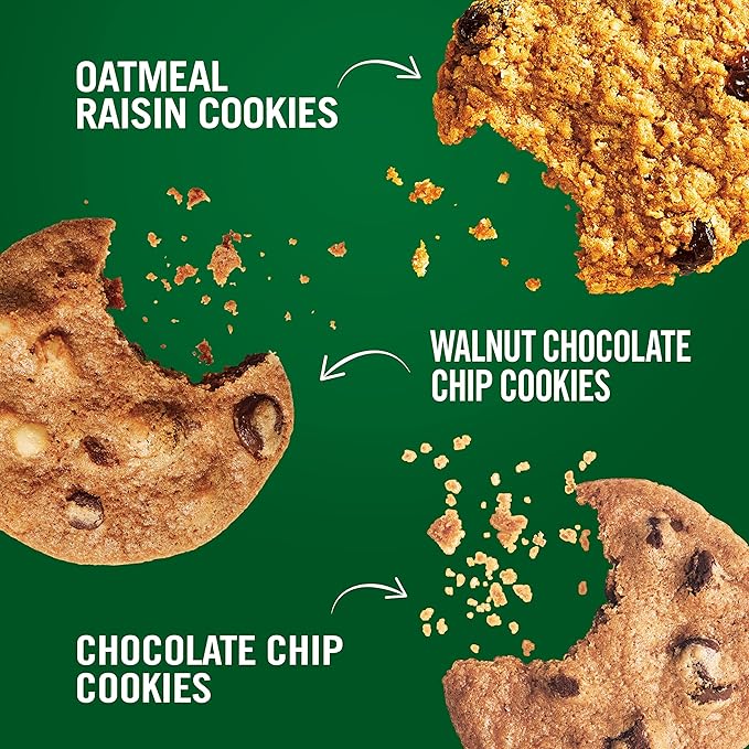 Tate's Bake Shop Variety Pack, Oatmeal Raisin , Chocolate Chip & Chocolate Chip Walnut, 3 - 7 oz Bags