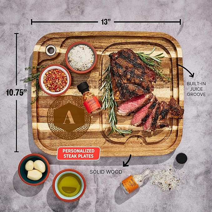 Smokehouse by Thoughtfully Gourmet Grilling Spice Set – 20 BBQ Rubs & Seasonings with Personalizable Steak Plate – Includes Chili Garlic, Italian, Cayenne & More – Gift for Grill Lovers