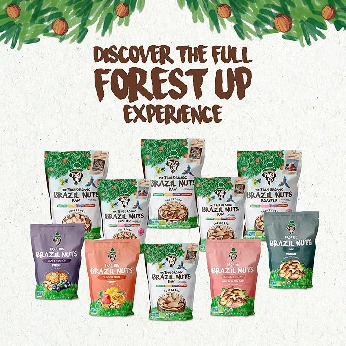 Snack Tropical Trail Mix 7 oz – The True Organic Brazil Nuts Roasted + Dried Apple + White Raisins + Dried Pineapple + Passion Fruit Nibs – Kosher – Fresh, Vegan and Gluten Free – Forest Up