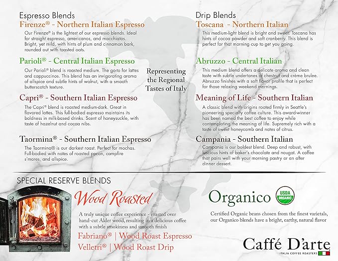 Caffe D'arte Decaf Whole Bean Coffee, 12 Ounce