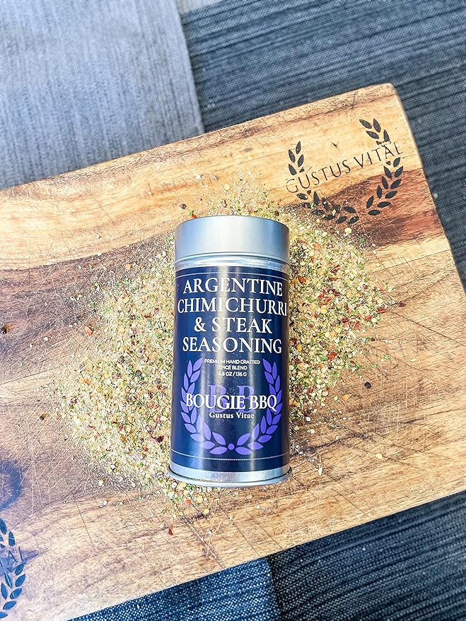 Argentine Chimichurri & Steak Seasoning | Gourmet Seasoning | Artisan Spice Blend | All Natural | Non GMO | 4.8 oz (136g) | Small Batch | Bougie BBQ | Gustus Vitae | #873