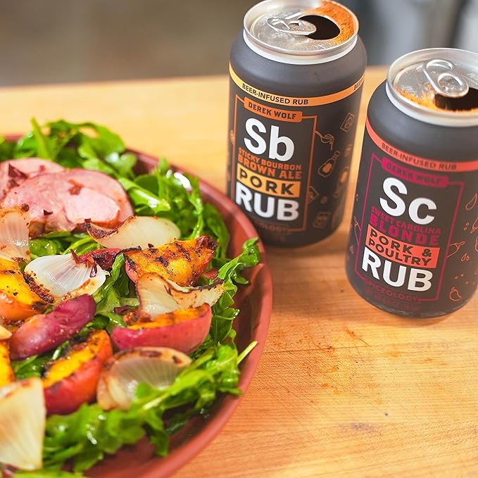 Spiceology & Derek Wolf - Sweet Carolina Blonde - Beer-Infused Barbecue Rubs, Spices and Seasonings - Use On: Pork, Chicken, Seafood, Pasta, Rice, Marinades, or Dressings - 6.5 oz Can with Resealable Lid
