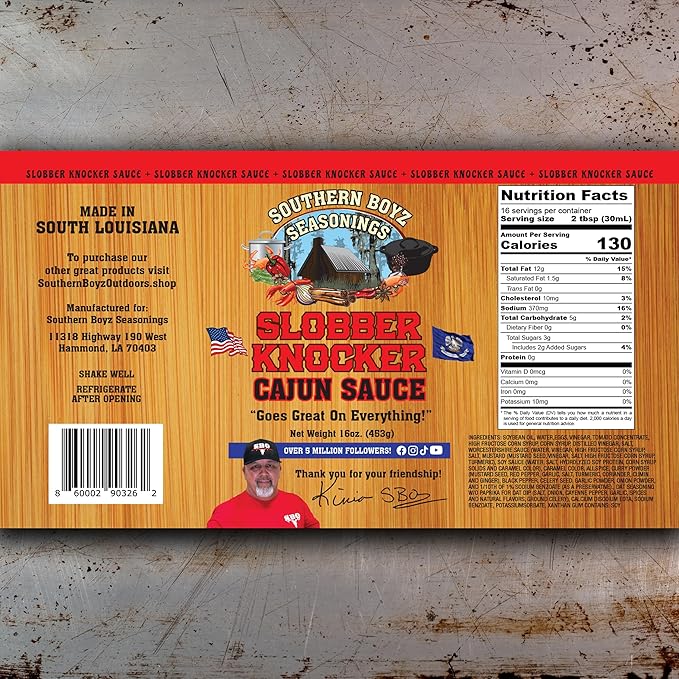 Slobber Knocker Cajun Sauce, 16 oz