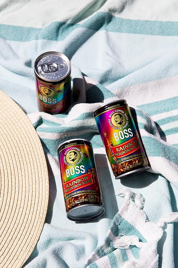 BOSS Coffee by Suntory ??Rainbow Mountain Blend Japanese Flash Brew Coffee, 6oz 12 Pack, Imported from Japan, Espresso Doubleshot, Ready to Drink, Contains Milk, No Gluten