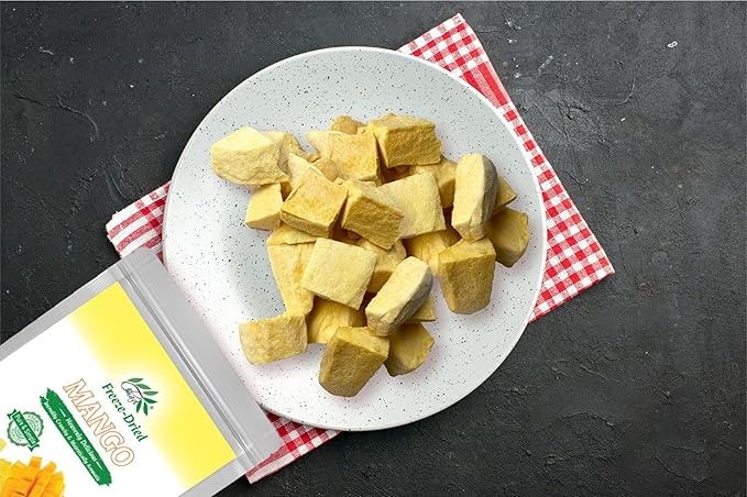 CHAVI Freeze-Dried Diced Mango | 4 oz | Pack of 2 x 2 oz | Healthy 1 Ingredient Superfood Supersnacks - Kids School Snacks - No Added Sugars or Preservatives - Non-GMO, Vegan, Gluten-Free