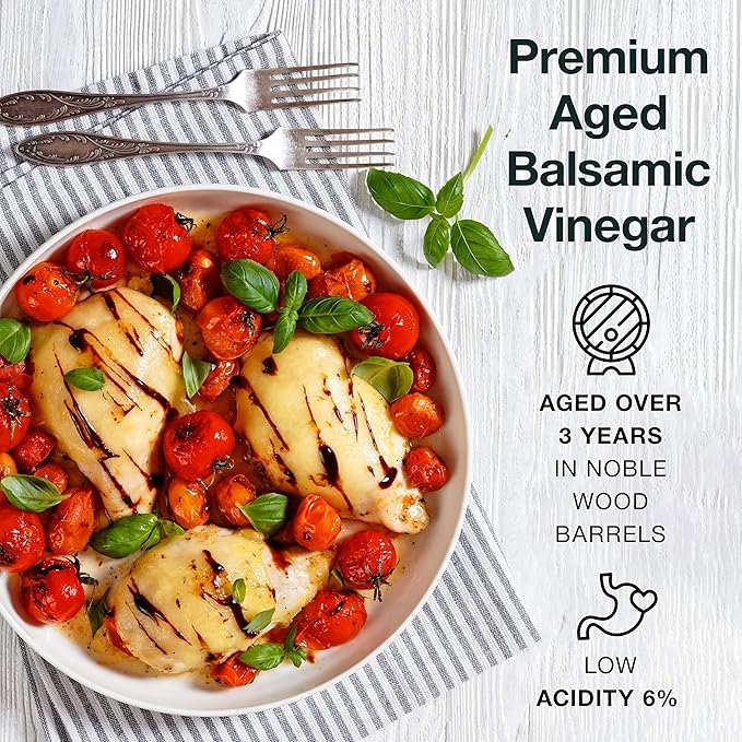 Italian Aged Balsamic Vinegar of Modena, Made in Italy, Aceto Balsamico di Modena IGP - Masserie di Sant'Eramo - 8.45 Fl Oz (Pack 2)
