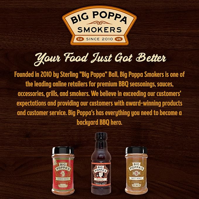 Big Poppa’s Spice & Sauce Celebration BBQ seasoning set – Sweet & Spicy Chili Seasoning Rub, Kansas City BBQ Sauce & Outstanding Honey Garlic Seasoning – 3-Pack Flavor Bundle for Ribs, Chicken & Pork