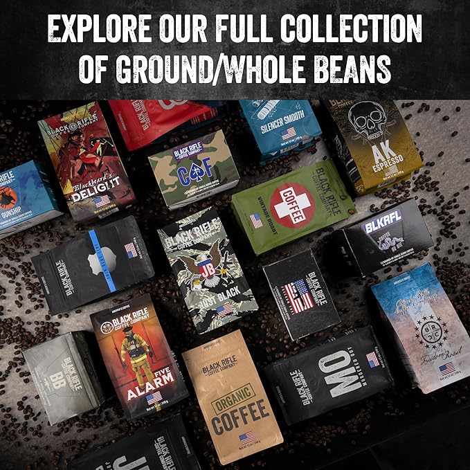 Black Rifle Coffee Company Ground Coffee Medium Roast - Roasted Blend Made from Pure Arabica Beans - Colombian & Brazilian Beans - Veteran Founded & American Made (Just Decaf, 12oz Bag)