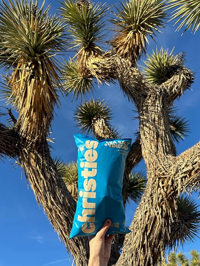 Christie's Chips Sea Salt & Vinegar - Super Natural Potato Chips - Perfectly Balanced Tart & Salty Snack - Vegan, Gluten-Free, All-Natural Gourmet for Everyday Cravings - 5 oz - 6 Pack