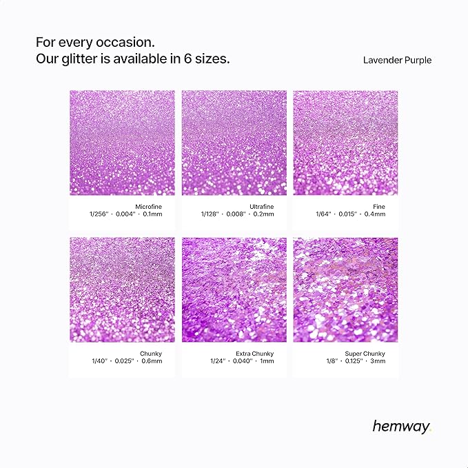 Hemway Premium Glitter Shaker - Lavender Purple | 130g Chunky Metallic Flake Sequins for Resin & Epoxy Crafts | Craft Supplies for Tumblers, Festival, Art