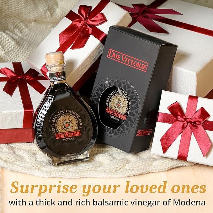 Due Vittorie Oro Gold Barrel Aged Balsamic Vinegar of Modena IGP - Special Edition, in Glass Decanter, Traditional Aged Balsamic Vinegar from Italy - 8.45 fl oz (250 ml)