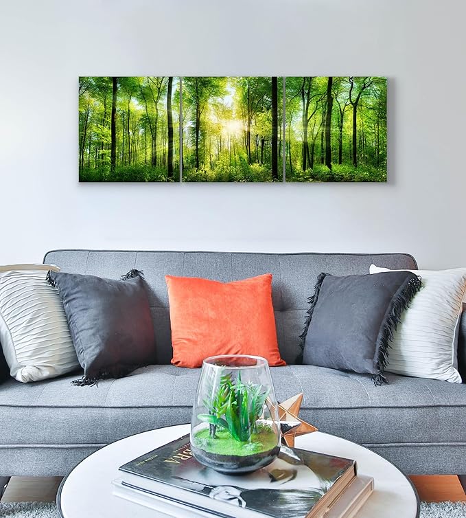 Lovely Home Essentials Forest Canvas Wall Art Decor Canvas Wall Art Decor - 3 Piece Set - Large Decorative & Modern Multi Panel Split Prints for Dining & Living Room, Kitchen, Bedroom & Offic