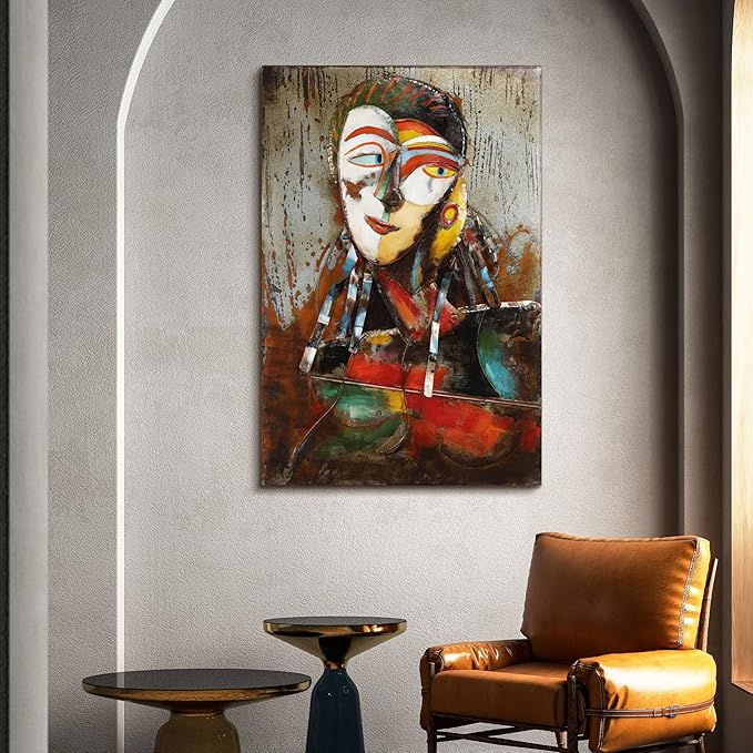 Empire Art Direct Homme I Mixed Media Iron Hand Painted Dimensional Wall Art, 60" x 40" x 3.2", Ready to Hang