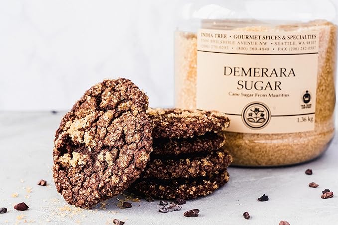 India Tree Demerara Sugar, 1.75 lb | Vegan, Non-GMO, Gluten-Free and Fair Trade Unrefined Cane Sugar with Rich Molasses & Crunchy Crystals from Mauritius