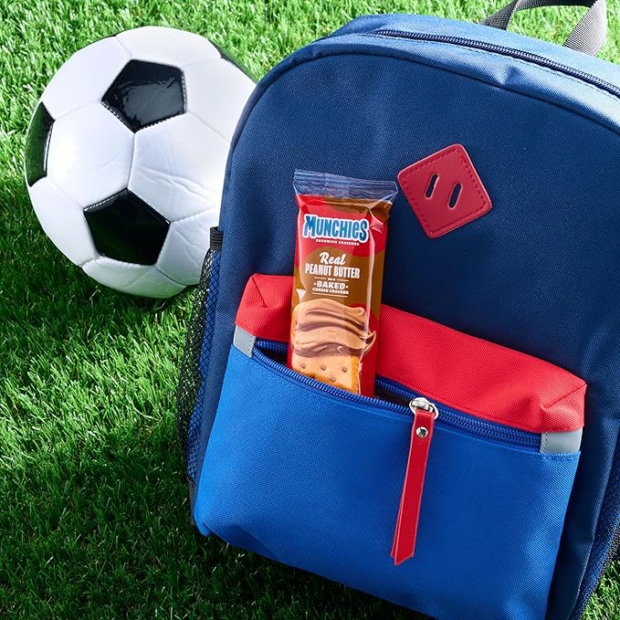 Munchies Baked Sandwich Crackers Variety Pack, Cheese Peanut Butter, Toast Peanut Butter, Doritos Nacho Cheese, and Doritos Jalapeno Cheese (Pack of 32 sleeves)
