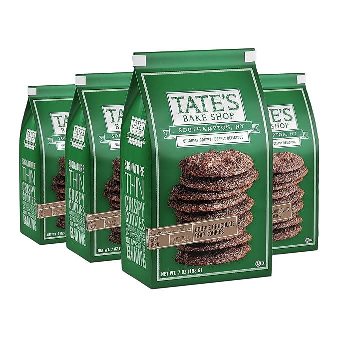 Tate's Bake Shop Double Chocolate Chip Cookies, 4 - 7 oz Bags