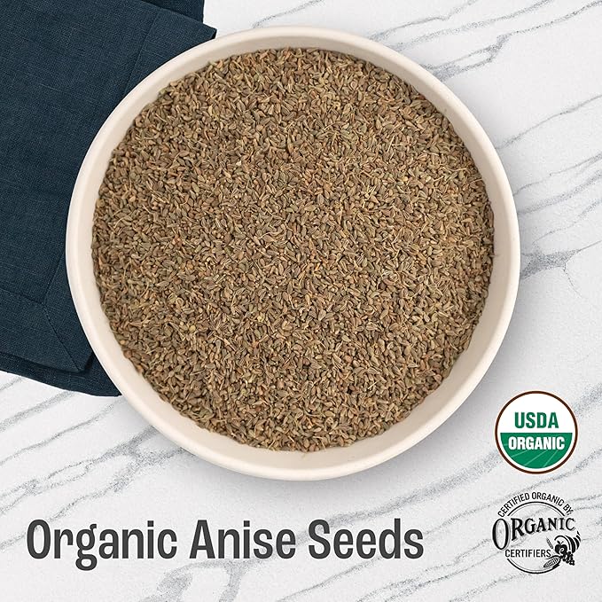 J Mac Botanicals Organic Anise Seeds (16 oz) whole seeds, aniseed, anise cookies, anise tea, anise seed powder, anise seeds for baking, Certified Organic.