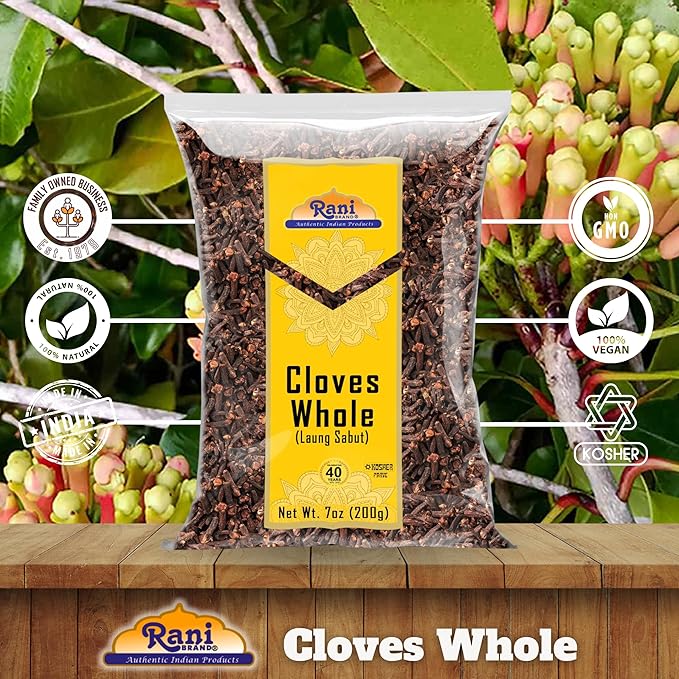 Rani Cloves Whole (Laung) 7oz (200g) Great for Food, Tea, Pomander Balls and Potpourri, Hand Selected, Spice ~ All Natural | NON-GMO | Kosher | Vegan | Gluten Friendly | Indian Origin