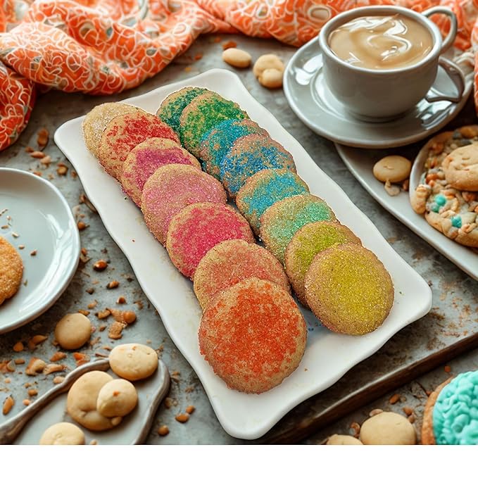 Bakerpan Sugar Sprinkles for Baking - 7 Ounce Georgia Peach Decorating Sugar Crystals for Cookies, Cake Pops, Ice Cream (Made in USA)
