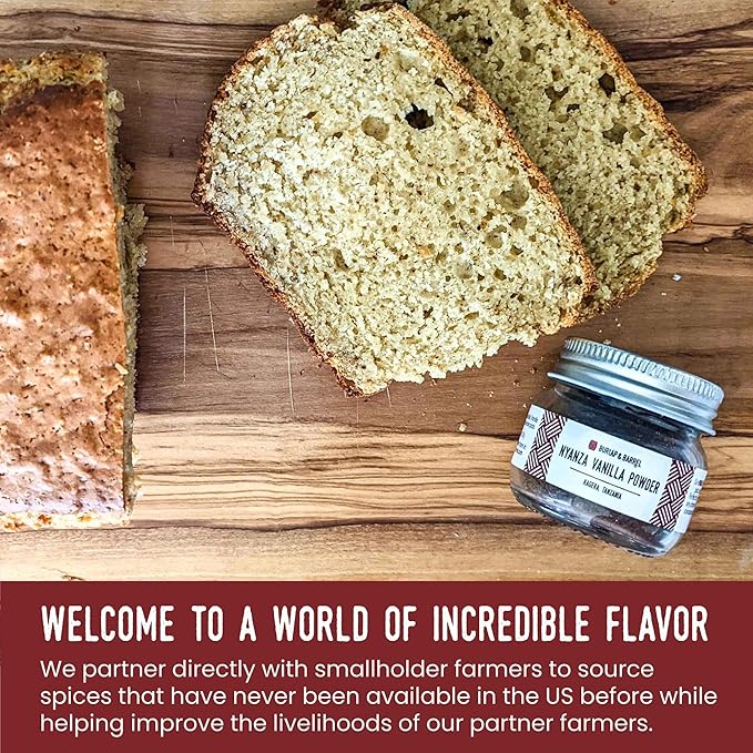 Burlap & Barrel Nyanza Vanilla Powder ??Sweet, Classic Vanilla Flavor with Date-Tannin Aroma ??Suitable for Baking and Cooking ??As Seen On Shark Tank - 0.9oz Glass Jar