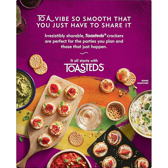 Toasteds Crackers, Cracker Collection, Lunch Snacks, Variety Pack, 12oz Box (1 Box)