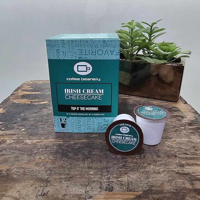 Coffee Beanery Irish Cream Cheesecake Coffee Pods | 12ct Flavored Medium Roast | 100% Specialty Arabica Gourmet Coffee