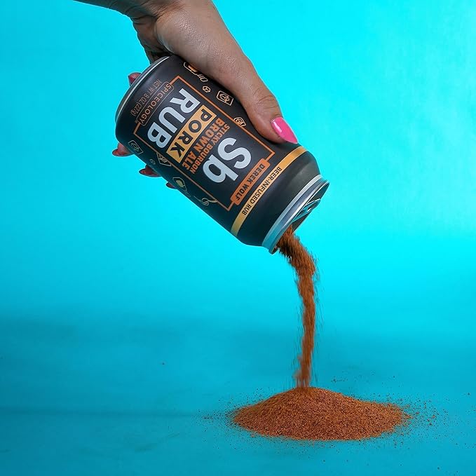 Spiceology & Derek Wolf - Sticky Bourbon Brown Ale - Beer-Infused Barbecue Rubs, Spices and Seasonings - Use On: Pork, Baked Beans, Sauces and Marinades, Grilled Vegetables, or Compound Butter - 8 oz Can with Resealable Lid