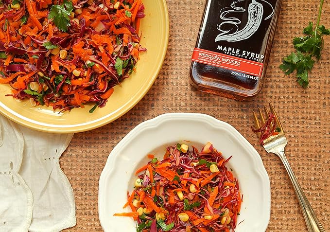 Runamok Maple Hot + Spicy Infused Maple Syrup - Authentic & Real Vermont Maple Syrup | Smoked Chili Pepper Infused | Great Spice For Any Meal, Vinaigrettes, Chicken & Waffles | 8.45 Fl Oz (250mL)