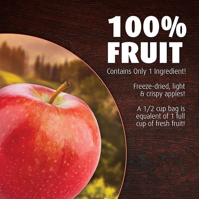 Brothers All Natural Disney Freeze Dried Fruit Crisps, Fuji Apple, 0.35 Oz (Pack of 12), Made with 100% Fruit, Gluten Free, Soy Free, Vegan, Heathy Snack, Lunch Box Ready