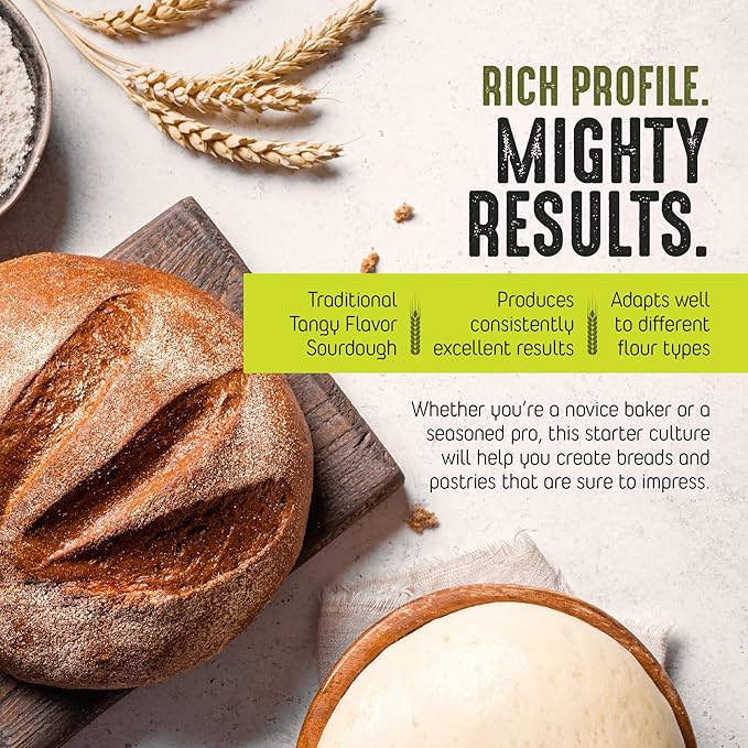 Sourdough Starter Culture San Francisco Style - Homemade Artisan Bread - Fast Activating Sourdough Starter Culture - Dehydrated Live Culture Bread Mix - Easy Instruction Manual- KOSHER - By LA Trevitt