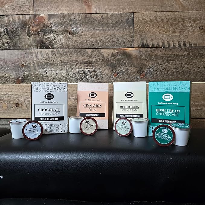 Cinnamon Bun Coffee Pods by Coffee Beanery | 12ct Flavored Coffee Pods Medium Roast Coffee Pods| 100% Specialty Arabica Coffee| Gourmet Coffee Pods