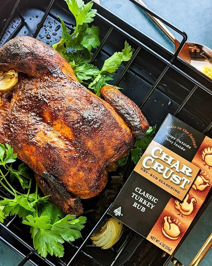 Char Crust Classic Turkey Rub | All-in-one seasonings | Perfect for Turkey, Poultry and Potatoes | Signature Crust that Seals in the Juices, 4 Ounce (Pack of 2)