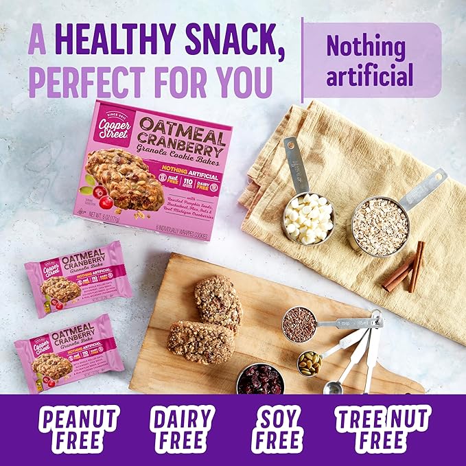 Cooper Street Cookies Chewy Granola Bakes, Oatmeal Cranberry (1 Ounce (18 Count))