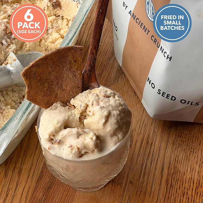 MASA Tortilla Chips - Churro Chips - No Seed Oil Snacks - Corn TortillaChips - Made with Grass Fed Beef Tallow, Powdered Sugar, Royal Cinnamon,Sea Salt - Sweet and Salty Snacks - 6 Pack - 5 oz/Pack