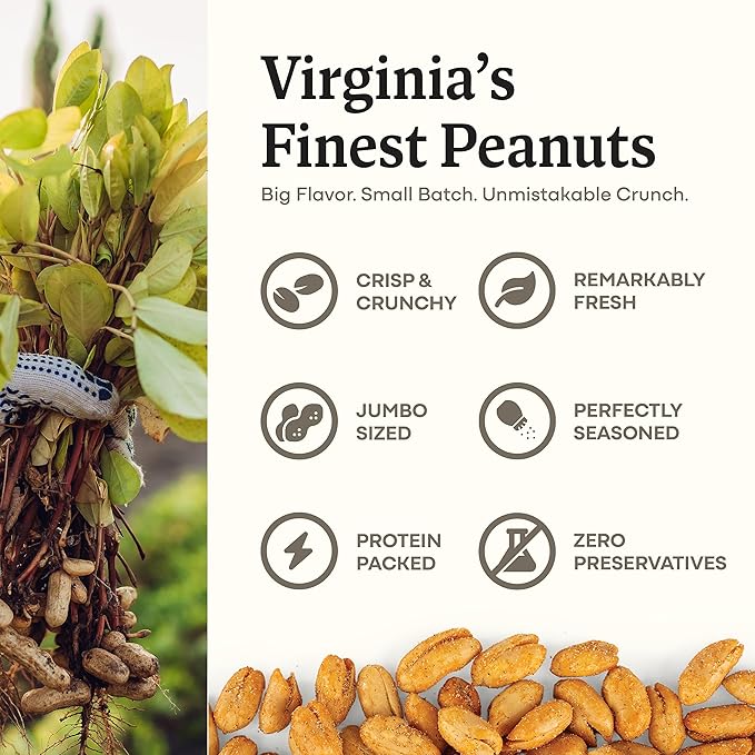 Belmont Peanuts Gourmet Chili Lime Virginia Peanuts, 20 oz (1 Pack) ??Simple Ingredients, No Preservatives, 7g Protein ??A Premium, Citrusy, Spicy, Salty, Crunchy, Hand Seasoned Snack