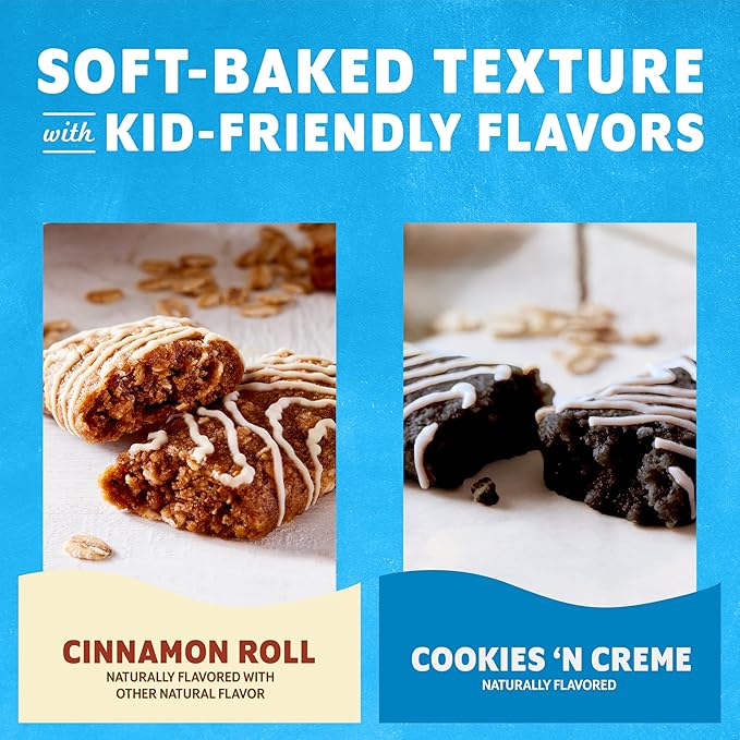 Zbar - Bake Sale Collection - Cookies 'N Creme and Cinnamon Roll Flavor - Soft Baked Snack Bars Variety Pack - Non-GMO - Whole Grains - USDA Organic Granola Bars (24 Pack)