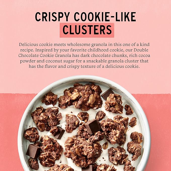 Purely Elizabeth Cookie Granola, Double Chocolate, Gluten-Free, Non-GMO 11oz Bag (3 Pack)
