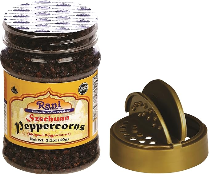 Rani Szechuan Peppercorns (Sichuan Peppercorns) 2.1oz (60g) PET Jar ~ All Natural | Gluten Friendly | Non-GMO | Perfect size for Grinders!