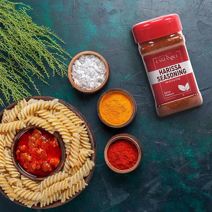 Eastanbul Harissa Seasoning, 6oz, Harissa, Asian Spices and Seasonings, Perfect Spice Blend with Chili Peppers, Paprika, Garlic, Cumin, Coriander, and Cayenne, Very Low Sodium, No MSG, No Filler