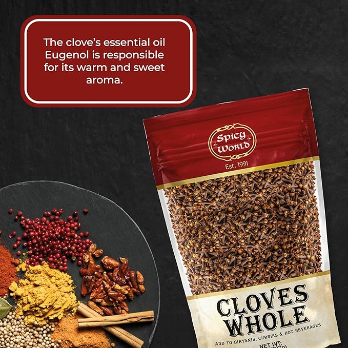 Cloves Whole Bulk 14 Oz Bag - Pure, Non-GMO, Premium Hand Picked Quality - Great for Foods, Clove Tea, Clove Pomander Balls & Potpourri - Aromatic & Richly Flavored Cloves Whole by Spicy World
