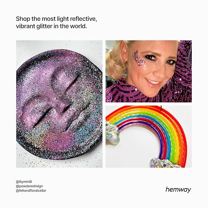 Hemway Premium Glitter Shaker - Lavender Purple | 130g Chunky Metallic Flake Sequins for Resin & Epoxy Crafts | Craft Supplies for Tumblers, Festival, Art