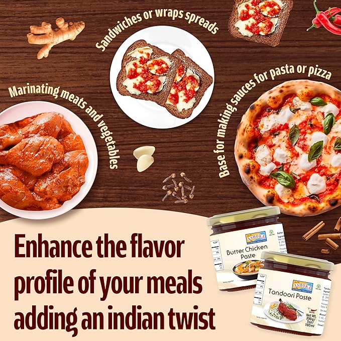 Ashoka Butter Chicken & Tandoori Paste Variety Pack | Vegan | Kosher | Gluten-Free | Easy-to -Use Curry Paste | Authentic Indian Since 1932 | Pack of 4