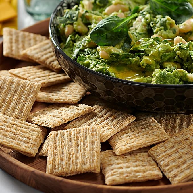 Triscuit Original Whole Grain Wheat Crackers, Vegan Crackers, Healthy Snacks, Lunch Snacks, Party Size, 17 oz