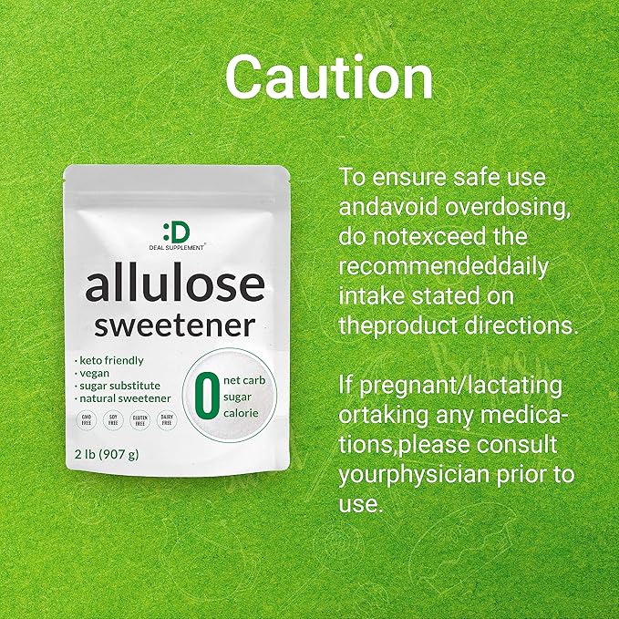 Allulose Sweetener 2 Pounds ??Natural Sugar Subsitutes, No Aftertaste - Keto Friendly, Vegan, Zero Net Carb, Zero Calorie, Great for Cooking & Baking