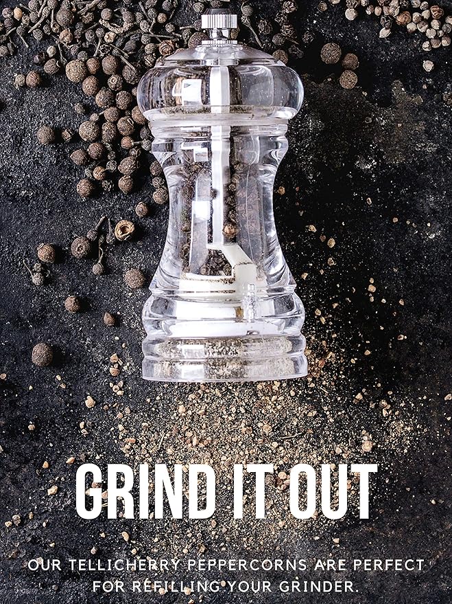 Spicy World Black Peppercorns Whole 14 Ounce - As Seen On Tik Tok - Non-GMO, Steam Sterilized Whole Peppercorns for Grinder Refill