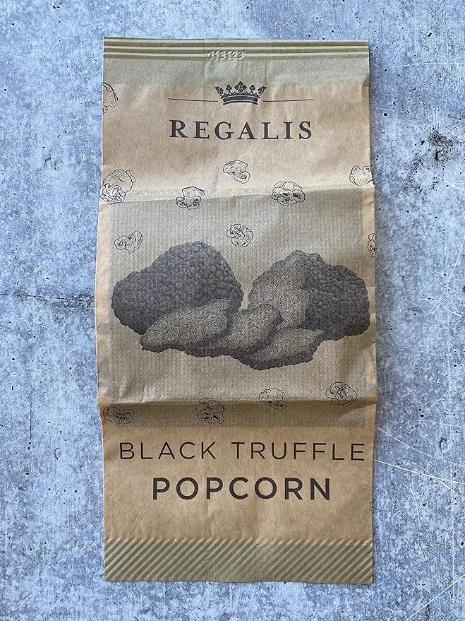 Regalis Microwavable Black Truffle Popcorn, Non-GMO Kernels, Real Black European Truffle, 3 Bags